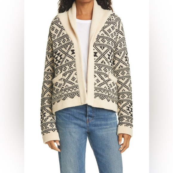 The Great. Lodge Fair Isle Open Front Cardigan - Size 1 (Small) - Picture 2 of 11